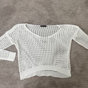White Open-Knit Sweater